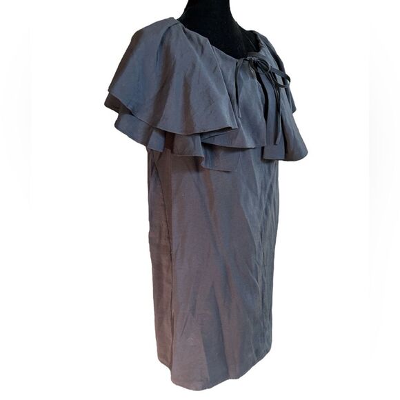 COS Black Ruffled Tunic Dress Size 10 Classic Dramatic Mini - Picture 6 of 12